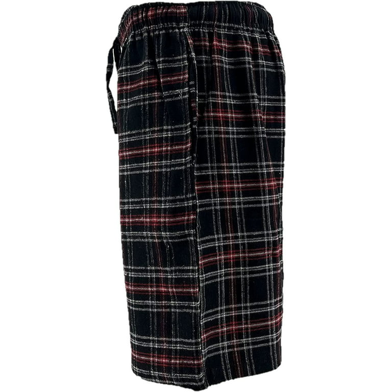 Men's Flannel Pajama Shorts - Super Soft Cotton Plaid Shorts with Pockets  and Drawstrings - Sleep and Lounge Design 2, 2X-Large 