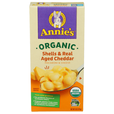 Annie's Homegrown Organic Shells & Real Aged Cheddar Macaroni 6 oz - Pack of 2