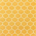 thumbnail image 3 of Unique Loom Trellis Frieze Collection Area Rug - Rounded (6' Square Yellow/Ivory), 3 of 7