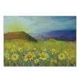thumbnail image 3 of Fine Art Cutting Board, Daisy Flower Blossom Meadow Painting with Hills Sunset Spring Season Foliage Image, Decorative Tempered Glass Cutting and Serving Board, in 3 Sizes, by Ambesonne, 3 of 5