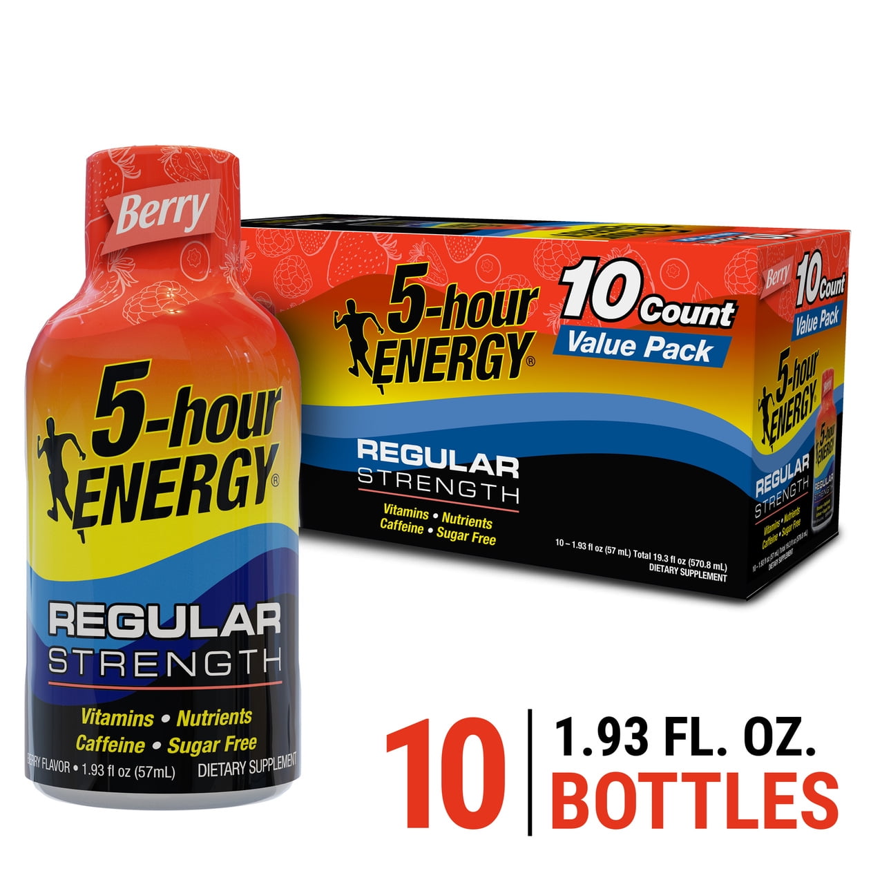 5-hour ENERGY® Shot, Regular Strength, Berry, 1.93 oz, 10 Count