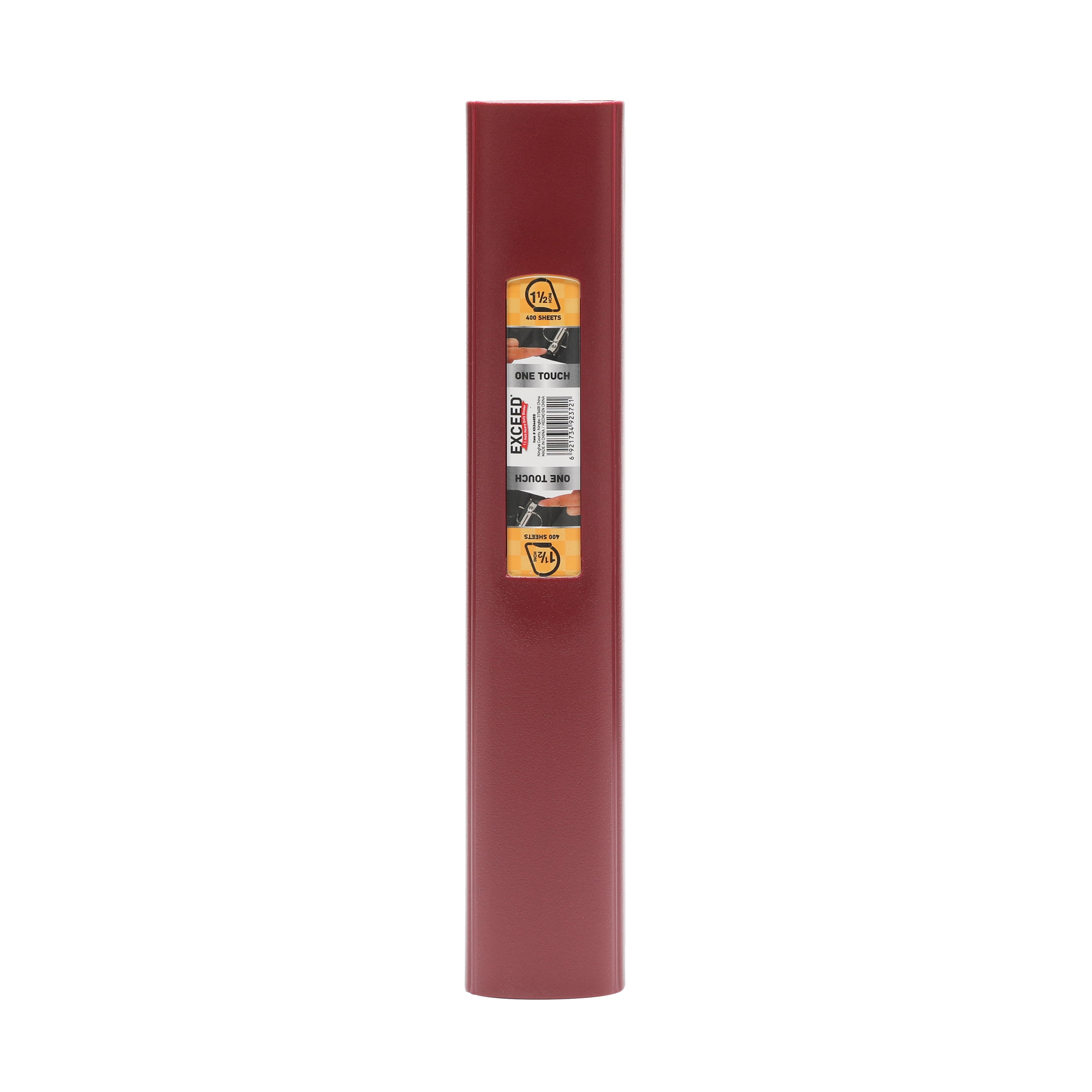 Exceed 1.5 inch Heavy Duty Binder,3 Slant D Ring, Red Burgundy