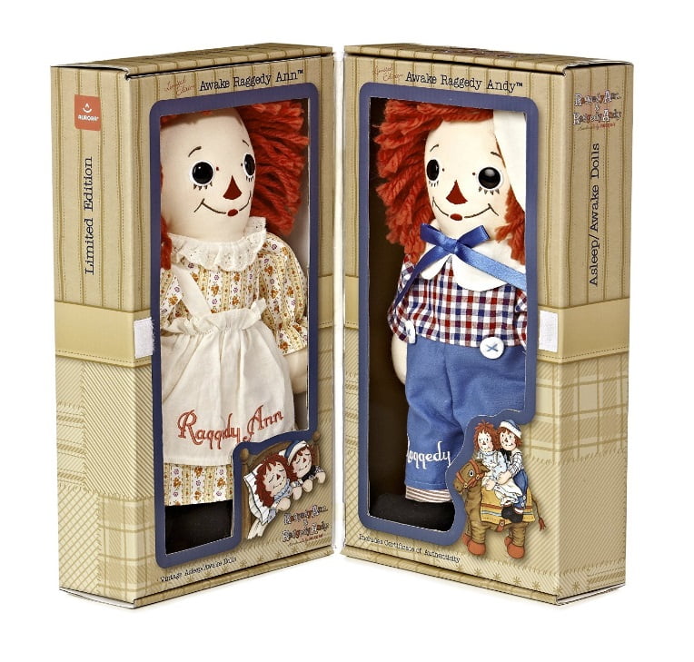 raggedy ann and andy dolls in box