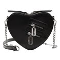 thumbnail image 1 of Bolso de hombro con cadenas para mujer Choque de colores Bolso bandolera en forma de corazón Cuero de PU, 1 of 9