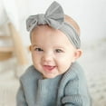 thumbnail image 5 of XEGLSBU Bows for Girls Hair Clip Bows Toddler Baby Boys Girls Stretch Solid Bow Hairband Headwear Headband Elastics Hair Accessories 3 Pack Bows for Girls Baby Blue One Size, 5 of 5