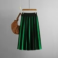 thumbnail image 3 of Dpytoraw Women's Vertical Striped Knit Skirt Elegant High Elastic Waist A Line Pleated Midi Skirt Women’s Lace Trim Slip Skirt Green, 3 of 3