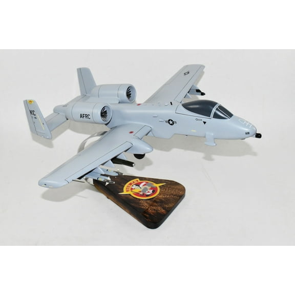 303d Fighter Squadron K C Hawgs A-10 Warthog Model, Fairchild, 1/33 Mahogany Scale Model
