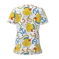 thumbnail image 3 of Goofa Ducks and Anchors Pattern Womens Deep V Neck Low Cut Tops Casual Summer Short Sleeve Ribbed Knit T-Shirts-Medium, 3 of 5