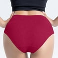 thumbnail image 4 of LYEAA Cotton Bikini Underwear Women Low Rise Cool Briefs Breathable Comfort Solid Daily Panties Fashionable Underpants Red 2XL, 4 of 7