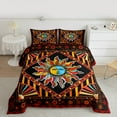 thumbnail image 2 of Manfei Boho Sun Queen Comforter Set, Orange Gradient Galaxy Bedding Sets, Zodiac Astrology Stars Bedding Comforter Set, Lightweight Room Decor, 3-Piece Reversible, 2 of 8