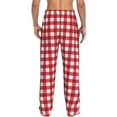 thumbnail image 3 of Haiem Red Checkboard Men's Pajama Pants Ultra Lightweight Pjs Bottoms Sleepwear Bottom Pants with Pocket Drawstring-Medium, 3 of 9