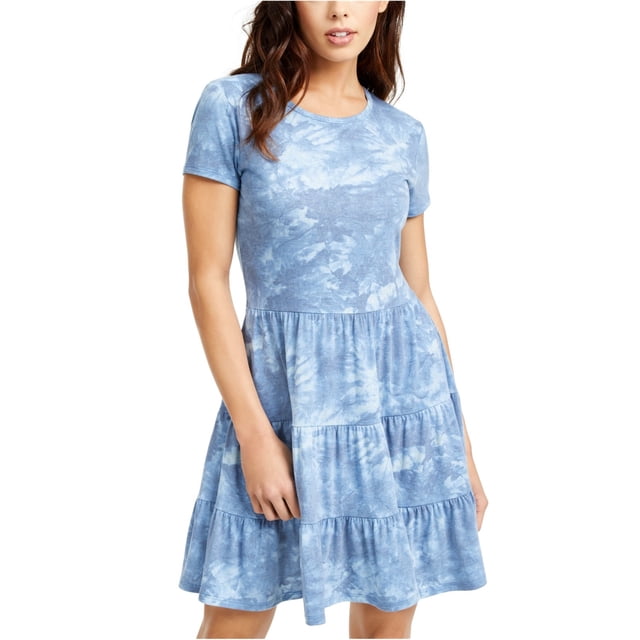 Vestido con gradas de camiseta Be Bop para mujer azul extragrande