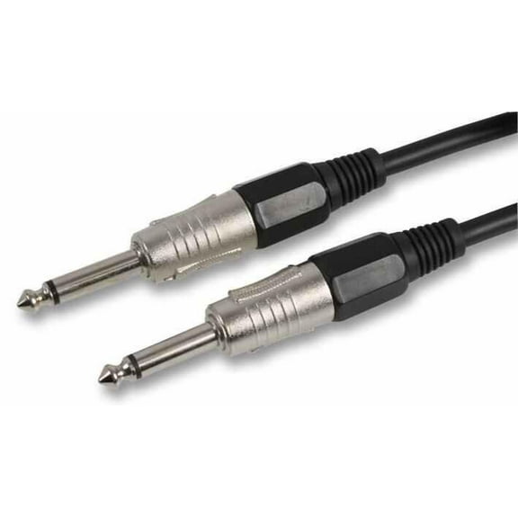 PRO SIGNAL - 6.35mm (1/4") Mono Jack Plug to Plug Lead, 10m Black