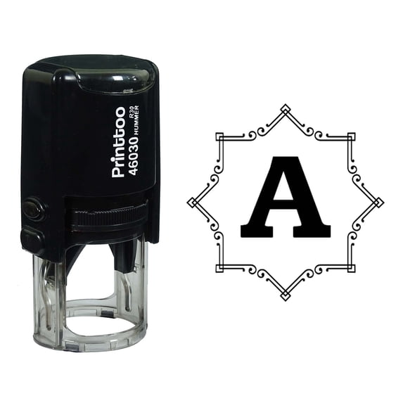 Printtoo Octagon Celtic Swirl Frame Alphabet A Monogram Self Inking Rubber Stamp Office Stationary