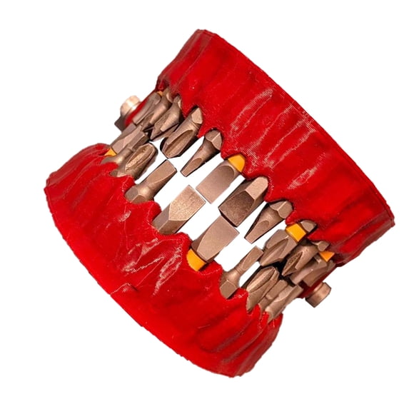 relayinert Non-deforming And Smooth Line Denture Drill Holder For Effortless Handling Punk red