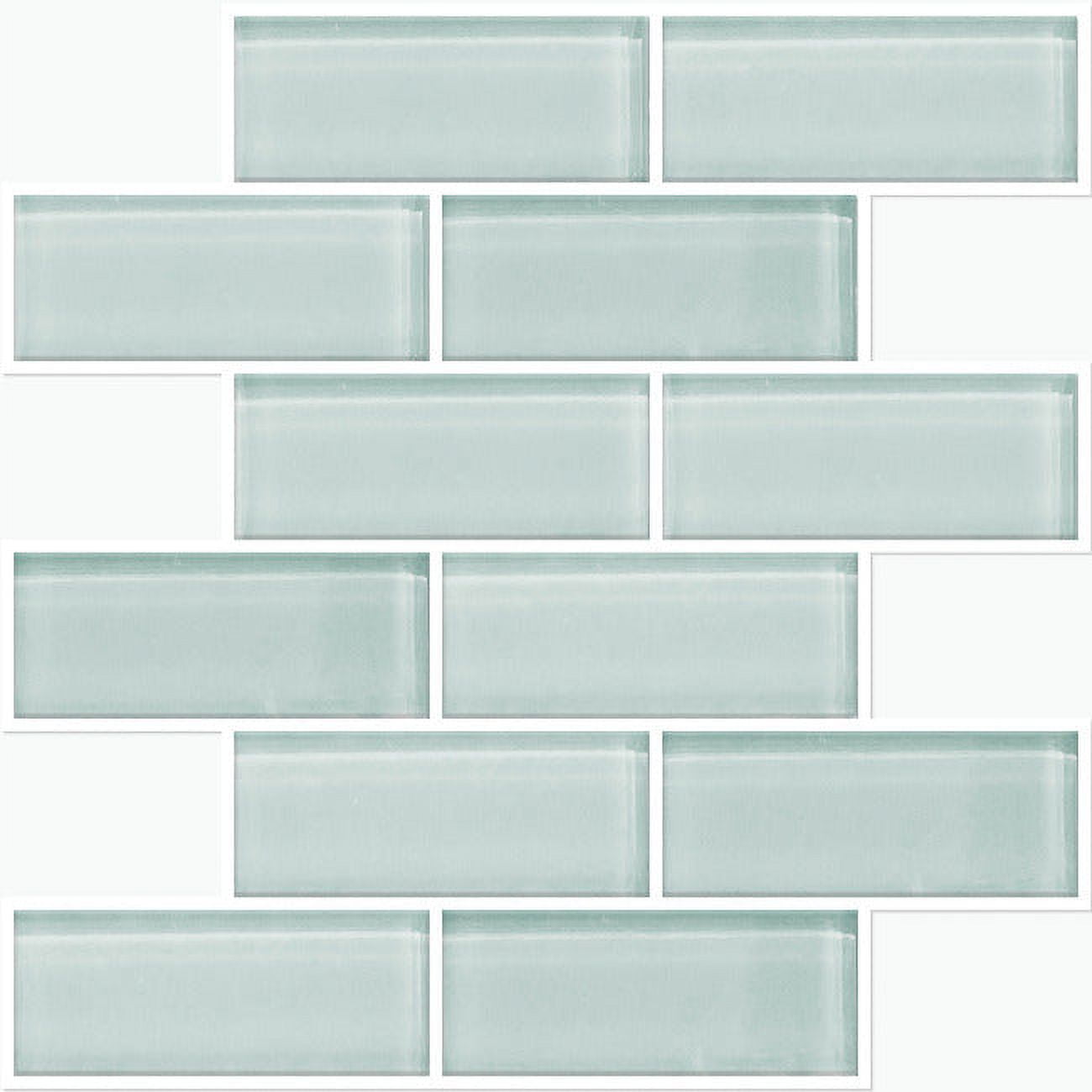 (2 pack) RoomMates StickTILES Aqua Seaglass Subway Peel and Stick Backsplash Tile, 10.5 inches X 10.5 inches