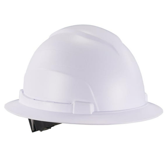 Ergodyne Skullerz 8969 Class E Full Brim Hard Hat, Lightweight, Adjustable 6-Point Ratchet Suspension, HDPE Shell, White