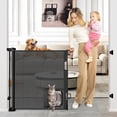 thumbnail image 2 of Gate with Cat Door 55" Wide Retractable Baby Gate for Stairs Mesh Baby Gate with Pet Door Retractable Dog Gate for The House Retractable Pet Gate with Door Safety Gates for Toddlers, 2 of 8