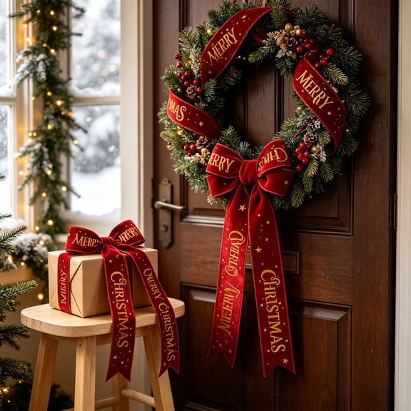 Christmas Decorative Ribbon Christmas Supplies Christmas Tree Decorations