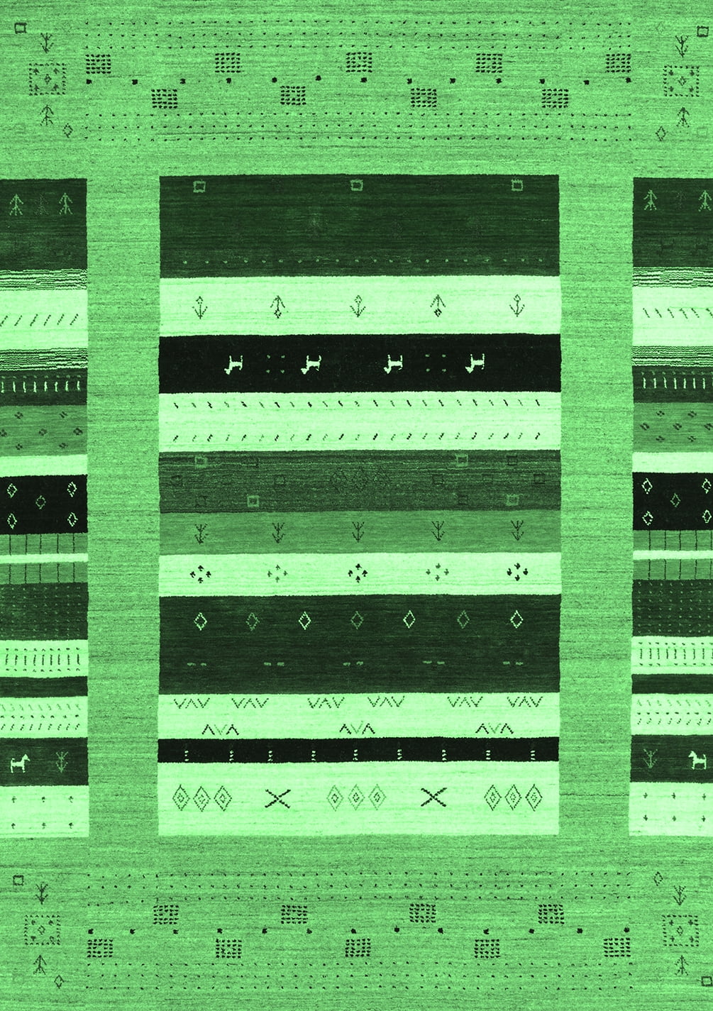 Rectangle Rug 2d Ahgly Company Indoor Rectangle Abstract Emerald Green Contemporary Area ...