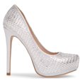 thumbnail image 4 of Lauren Lorraine Vanna High Platform Pump Rhinestone High Heel Prom Wedding Shoes Formal (silver, 11), 4 of 6