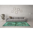 thumbnail image 3 of Ahgly Company Machine Washable Indoor Square Persian Turquoise Blue Traditional Area Rugs, 3' Square, 3 of 4