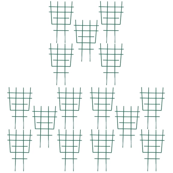MLINS 15 Pcs  Plastic Garden Trellis Climbing Plants Support Cage Stand Extension Mesh for Flowers Gardening (Green)