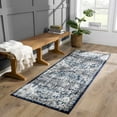 thumbnail image 6 of Hauteloom Monaco Collection Living Room, Bedroom Oriental Area Rug - Traditional Look Carpet - Vintage Distressed - Gray, Blue, Navy - 8'10" x 12', 6 of 17