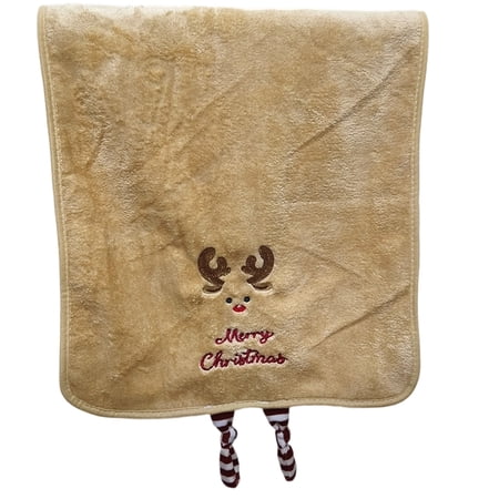 Yhmxh Christmas Hand Towels for Bathroom Cotton Soft Absorbent Christmas Kitchen Towels Embroidery Christmas Decorations Towel Embroidered Christmas Towels for Holiday Kitchen Gift (14x30 Inch)