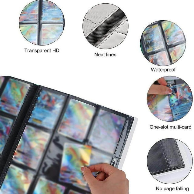 Baohd Collectible Card Binder Album 360 Card Holder 9 Pockets Trading Card Binder Album Large-capacity Card Binder Notebook for Birthdays Christmas and Parties White