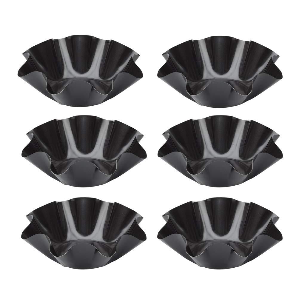 6pcs Non-Stick Carbon Steel Taco Salad Bowl Makers Aybloom Tortilla Pan Set 