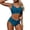 Blue, variant on Womens Bathing Suit High Waist Tight Fitting Two Piece Bikini with V Neck and Backless Design Army Green XXL