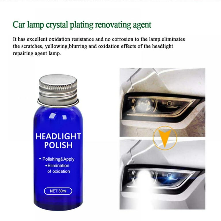 High Density Headlight Polish Liquid Car Headlight Repair Liquid Oxidation  Yellowing Scratch Repair Kit 10ml/30ml