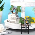 thumbnail image 3 of 2 Pieces Wooden Farmhouse Tiered Tray Ladder Decor Tiny Ladder with Wreath Buffalo Plaid Rustic Farmhouse Decor Mini Ladder with Wreath Shelf Spring Stand Display Photo Prop (6.5 x 2.8 x 0.07 Inch), 3 of 7