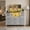 Light Gray, variant on LED TV Stand for 50/55 inch TV, Dresser with 8 Fabric Drawers, Entertainment Center with Open Storage Shelves & Power Outlet, Tall Storage Chest for Bedroom, Living Room, Smook ash