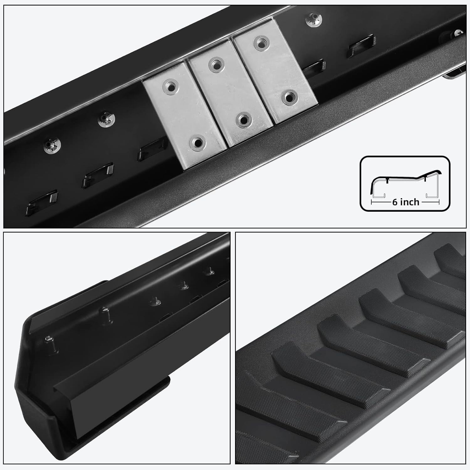 AutoBull 6" Running Boards for 2015-2026 Ford F150 Super Crew Cab(4 Full-Size Doors), Running Board Side Step Nerf Bar,OE Style