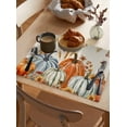 thumbnail image 3 of Fall Pumpkin Placemats Set of 2 Orange Leaves Thanksgiving Harvest Linen Texture Heat Insulation Washable Place Mats, Rustic Non-Slip Table Mats for Dining Table Party Kitchen Decor,13x19 Inch, 3 of 4