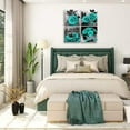 thumbnail image 5 of AMCART Teal Rose Flowers Canvas Prints Black and White Wall Art Turquoise Floral Pictures for Home Bedroom Bathroom Decoration, 5 of 6