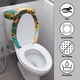 thumbnail image 4 of HELLHERO Stylish Gifts Elastic Fabric Lid Cover Set for Toilet Fits All Toilet Shapes Keep Dust Stain Toilet Lid Seat Cover Stretch for Hotel Home, 4 of 8
