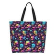 thumbnail image 1 of Balery mushroom Skull star Bolsa Tote Estilo Estético con Cremalleras, Bolsa de Hombro, Bolsa de Compras Grande y Plegable, 1 of 8