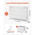 thumbnail image 2 of VEVOR 9 Drawer Dresser Tall Fabric Drawer Dresser with Bin LED & Outlet White, 2 of 9
