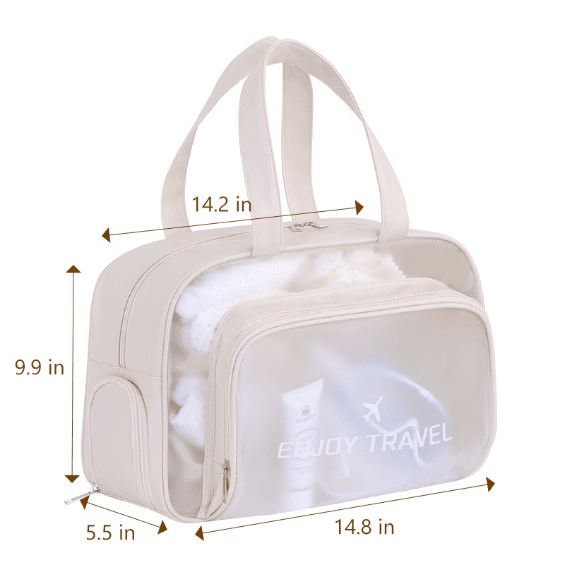 Waterproof Swim Bag with Wet Dry ​Shoe Compartment Cosmetic Bag for Beach Gym Sports Travel Storage Toiletries Makeup Organizer