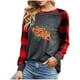 thumbnail image 2 of Pntutb, camisas navideñas para mujer, tops de empalme a cuadros, sudaderas de manga larga a la moda, blusas, tops Pntutb Pntutb-4049, 2 of 6