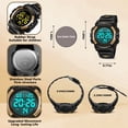 thumbnail image 4 of Kids Sport Digital Watch with Shockproof Silicone Strap,50M Waterproof ,Alarm, Stopwatch ,Outdoor Wristwatch for Boys Girls Gift for Kids, 4 of 7