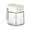 White, variant on HengDidi Square Shape Airtight Spice Container - 10.8x8x8cm Glass Seasoning Jar with Secure Flip Lid | Herb Storage Solution for Pantry Kitchen Organization Dry Goods Dispenser
