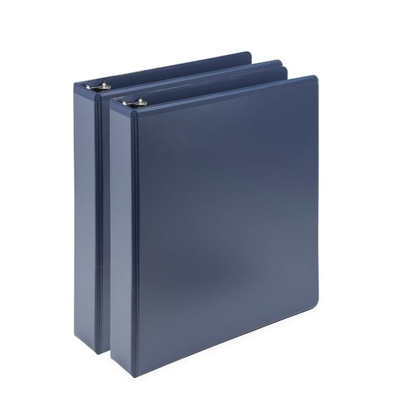 Samsill Anneau en D Durable à Base de Plantes 1.5 Pouces Fabriqué aux États-Unis Classeur Écologique Certifié USDA Biobasé 2 Pack Bleu Indigo