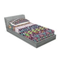thumbnail image 2 of Ambesonne Tribal Fitted Sheet & Pillow Sham Set, Colorful Ethnic Aztec Forms, Twin, Teal Purple Yellow, 2 of 2