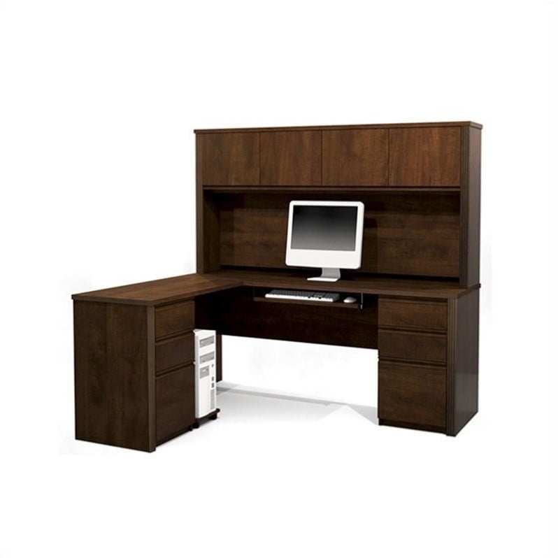 Scranton Co L Shape Wood Computer  Desk  Set  with Hutch in 