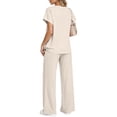 thumbnail image 2 of AzureSilk Women's Summer 2 Piece Matching Lounge Sets Short Sleeve Shirts Tops Wide Leg Pants Travel Outfits Blue 2 Piece Set For Women Summer Sets, 2 of 4
