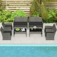 thumbnail image 1 of Costway 8 PCS Patio Conversation Set with Seat Cushions & Tempered Glass Tabletop, Outdoor, 1 of 10